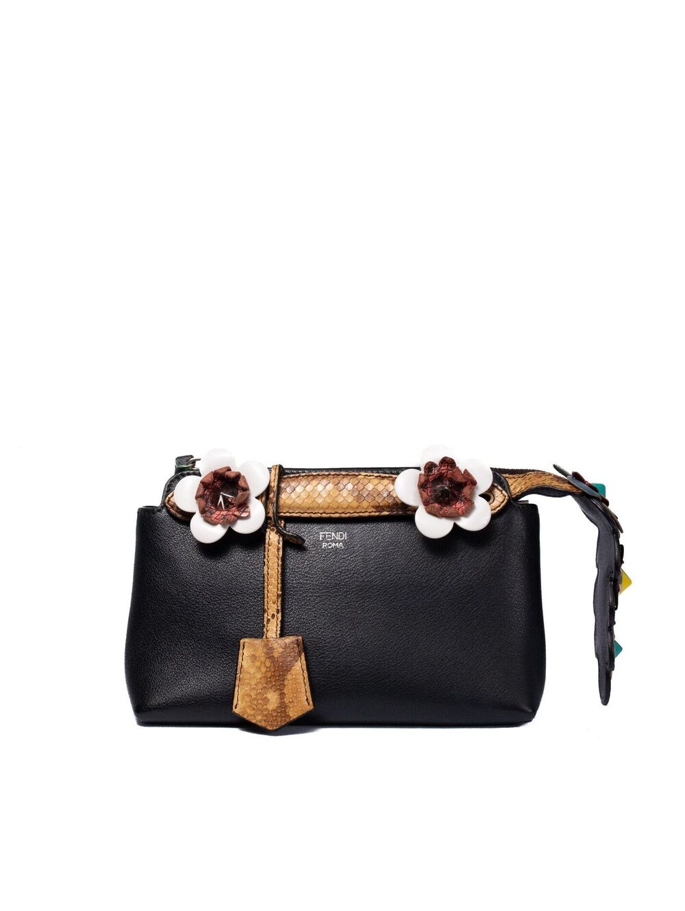 Black Floral Detail Fendi with exotic python